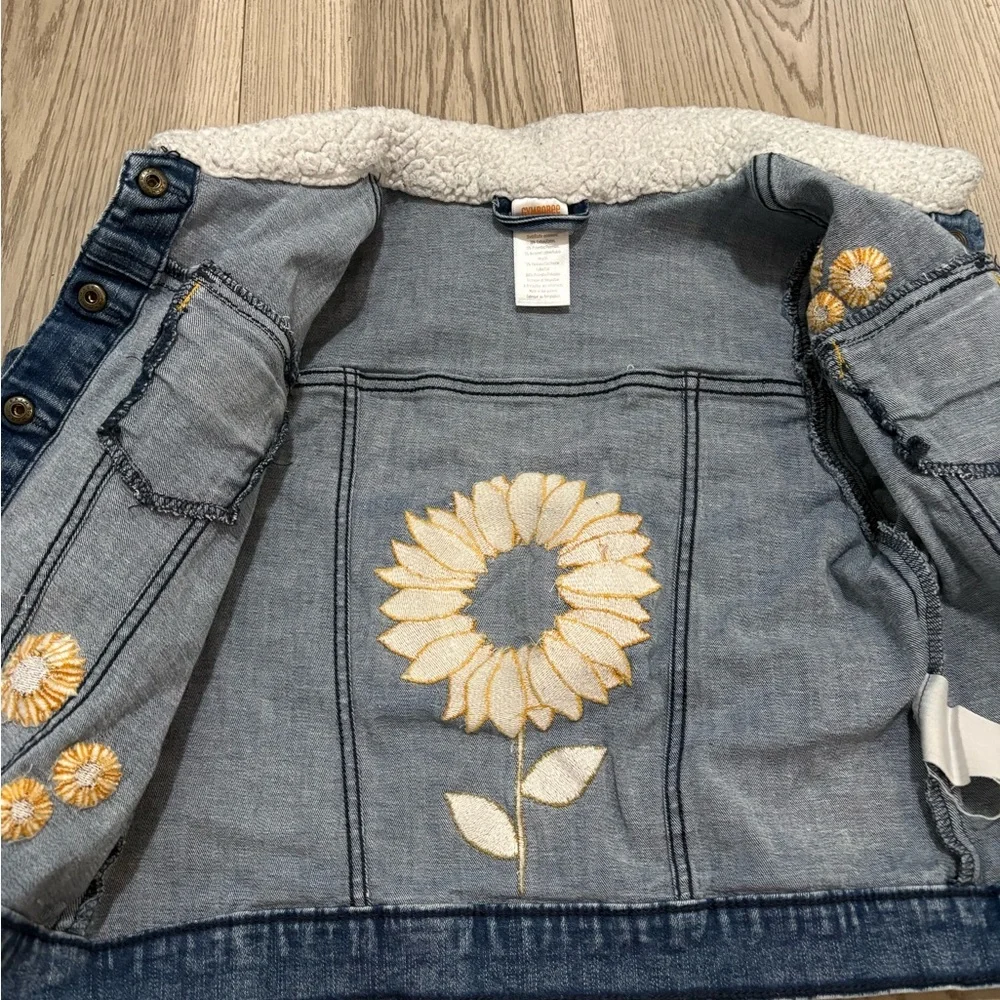 Gymboree Embroidered Sunflower Denim Jacket Size 8